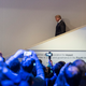 US president Donald Trump walks down stairs during the 48th Annual Meeting of the World Economic Forum.
